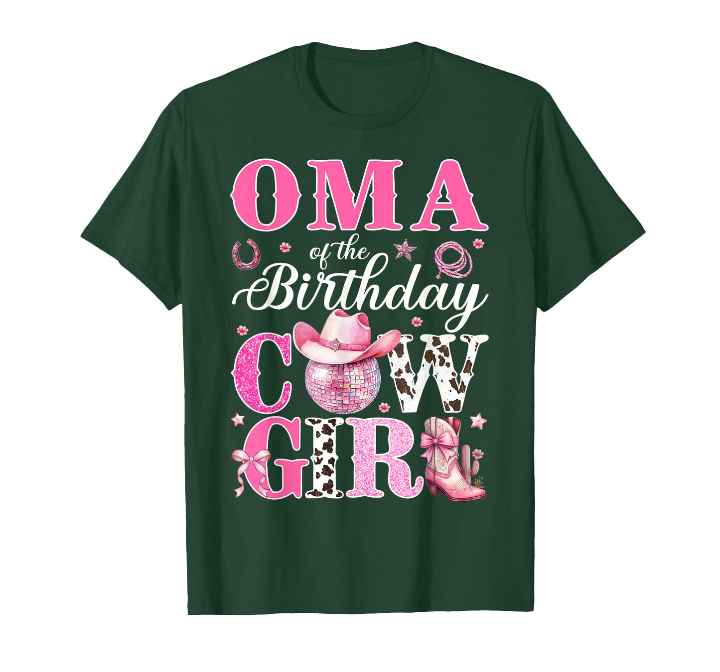 Cute Oma Of The Birthday CowGirl Rodeo Western Bday Party T-Shirt