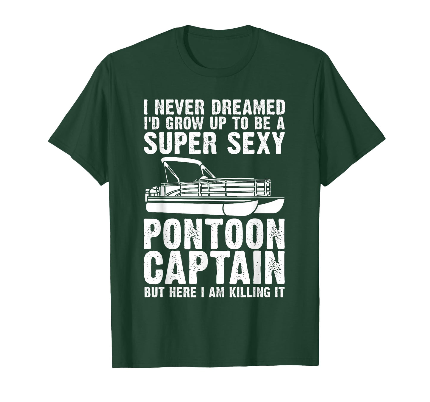 Funny Pontoon Captain Art For Men Wopen Pontoon Boat Captain T-Shirt