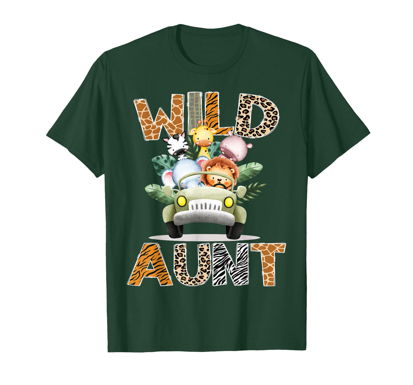 Wild Aunt Safari Jungle Animals 1st Birthday Truck T-Shirt