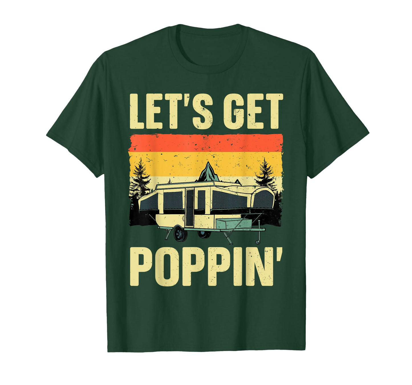 Funny Pop Up Camper Art For Men Women Pop Up Trailer Camping T-Shirt