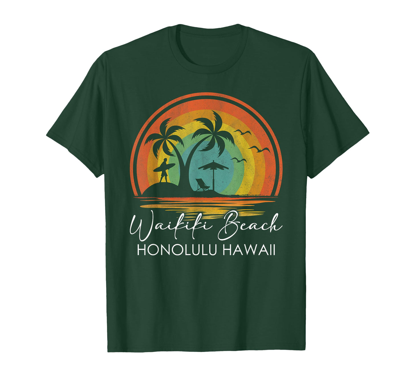 Waikiki Beach Honolulu Hawaii Summer Vacation Tropical T-Shirt