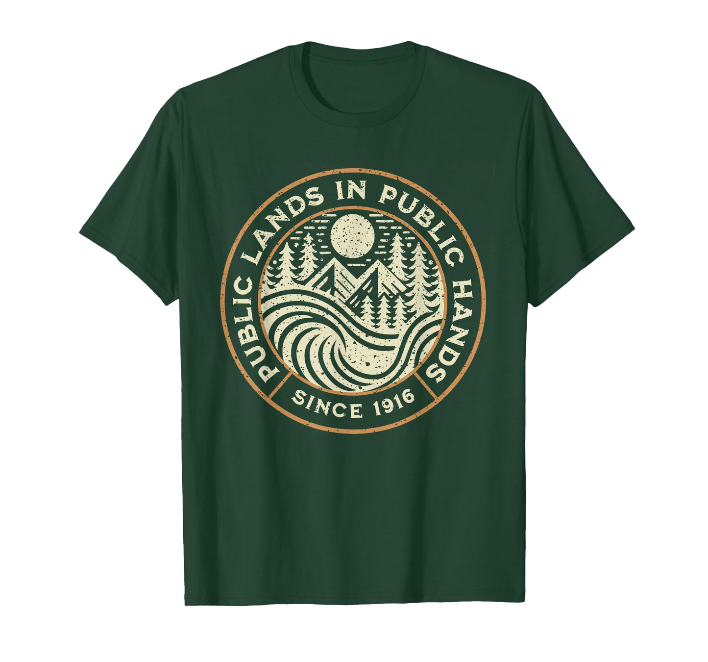 Funny Retro Public Lands in Public Hands National Parks T-Shirt