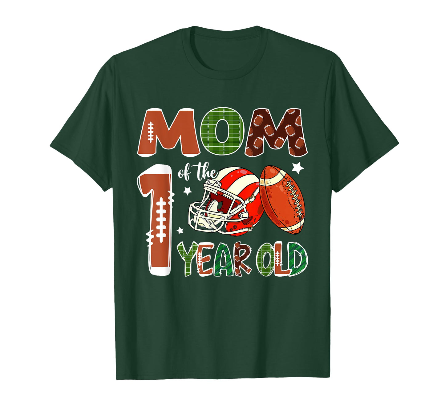 Mom Of The 1 Year Old Football Themed 1st Birthday Party T-Shirt