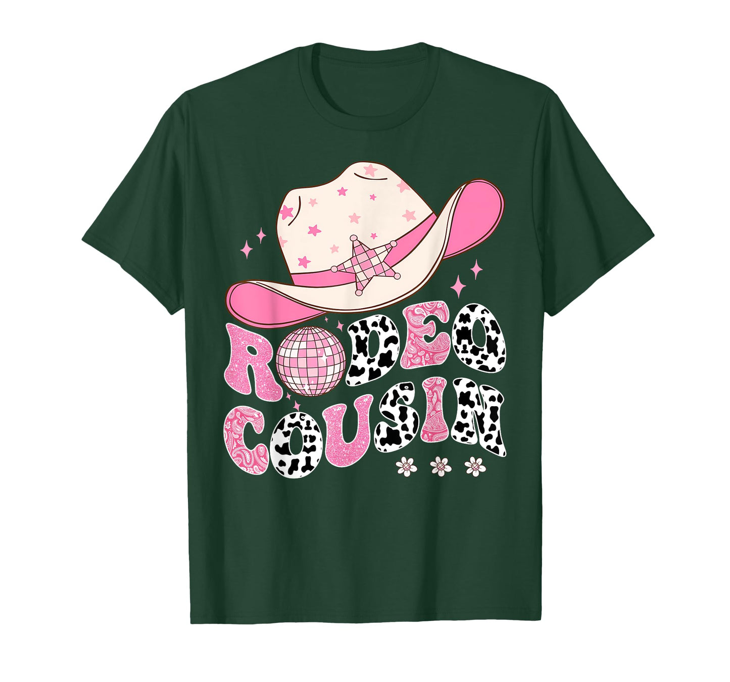 Rodeo Cousin Pink CowGirl 1St Birthday Disco Groovy T-Shirt