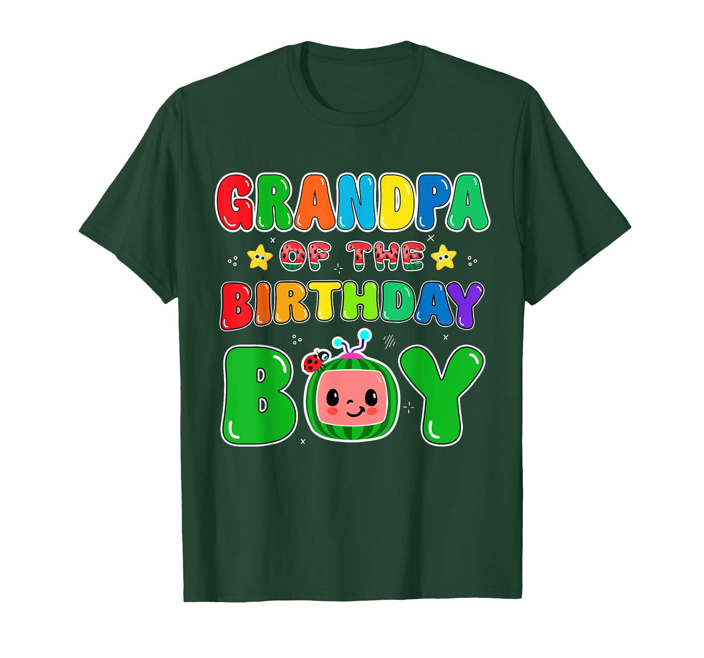 Grandpa of The Birthday Boy Funny Melon Family Matching T-Shirt