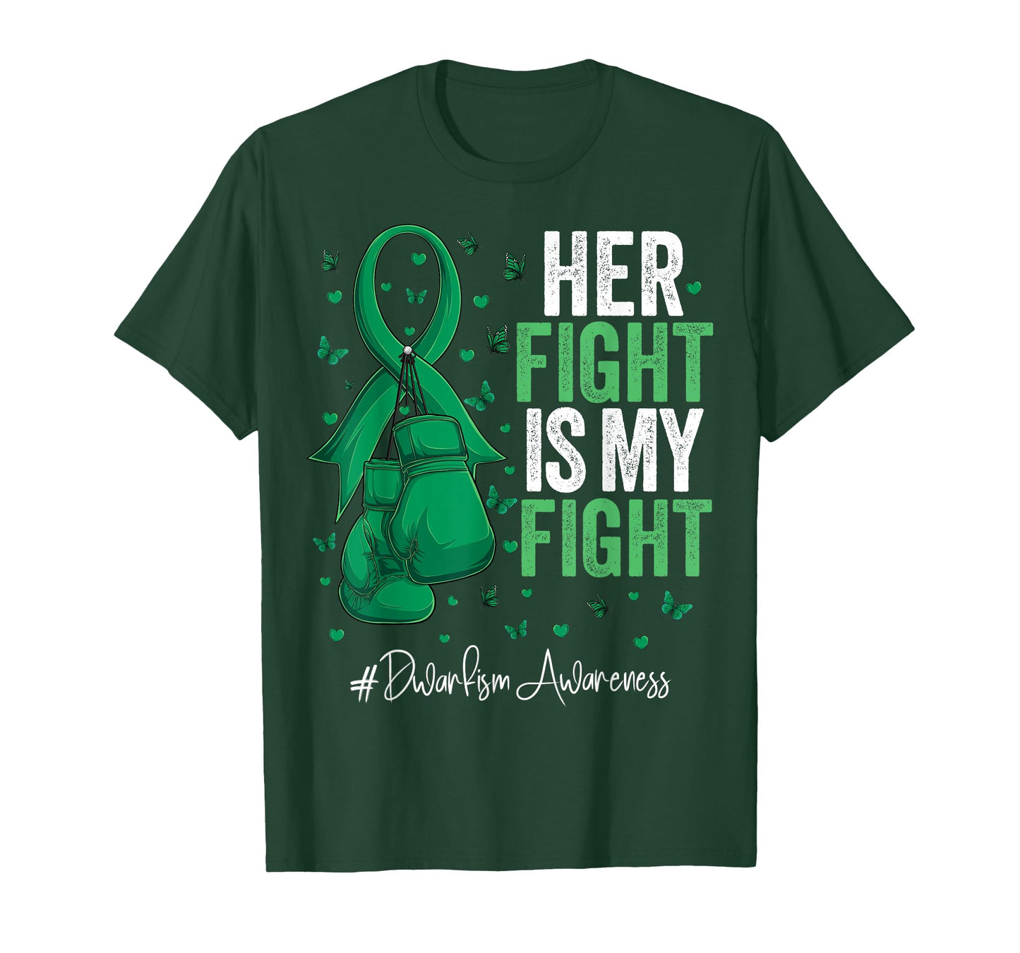Green Ribbon Survivor Fighter Dwarfism Awareness T-Shirt