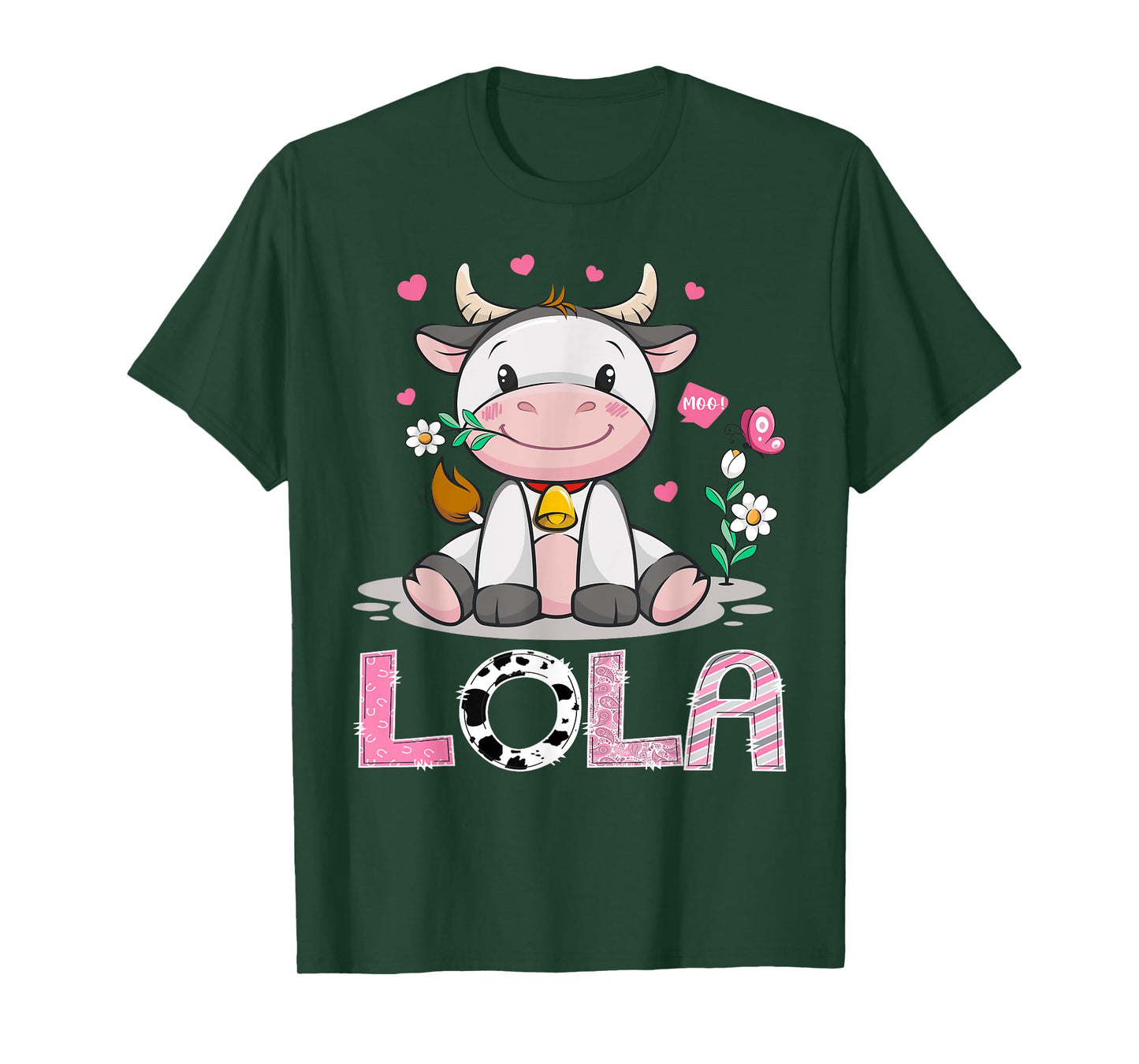 Lola Cute Cow Moo Moo Farmer Birthday Family Matching T-Shirt
