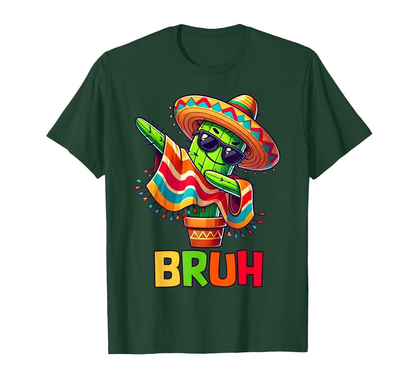Bruh Cinco De Mayo Mexican Party Dabbing Cactus Boys Kid Men T-Shirt