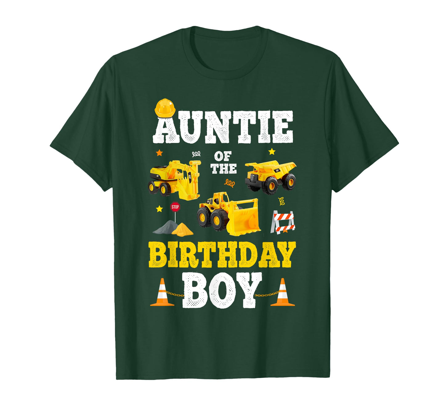 Auntie Of The Birthday Boy Bday Construction Crew Trucks T-Shirt