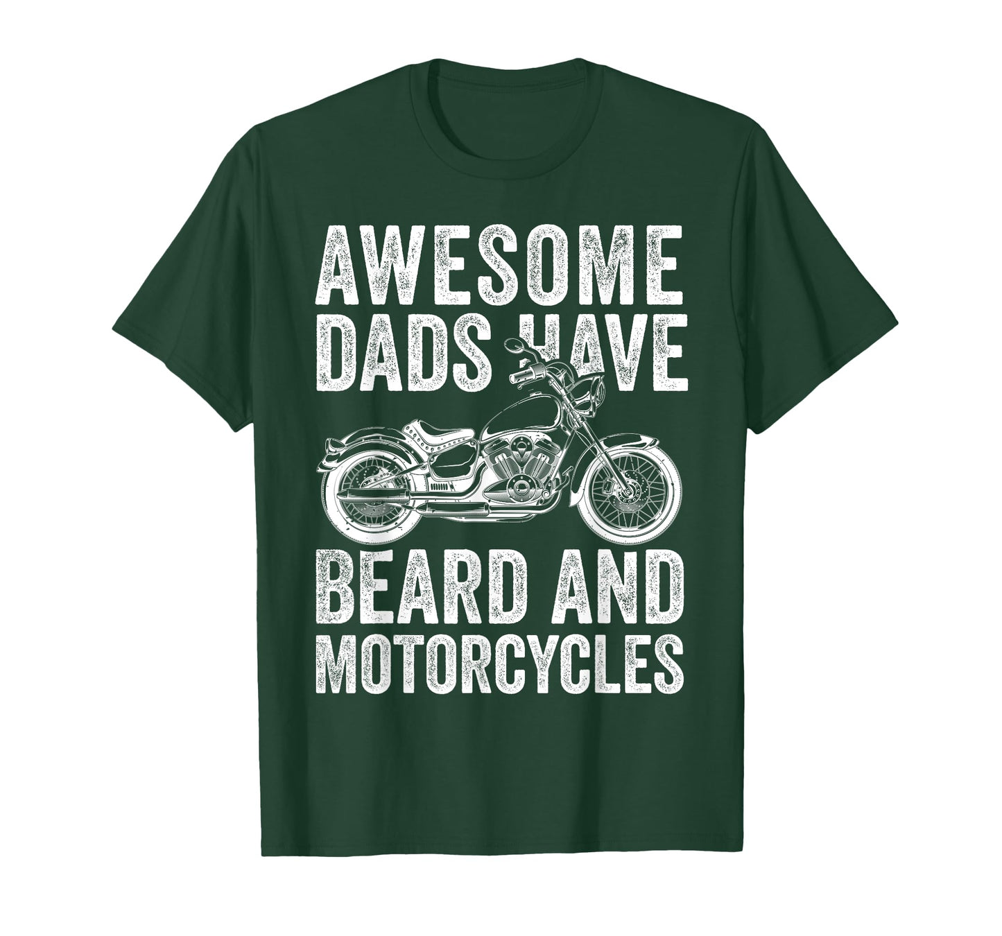Awesome Dads Have Tattoos & Beards Motorcycle Father's Day T-Shirt