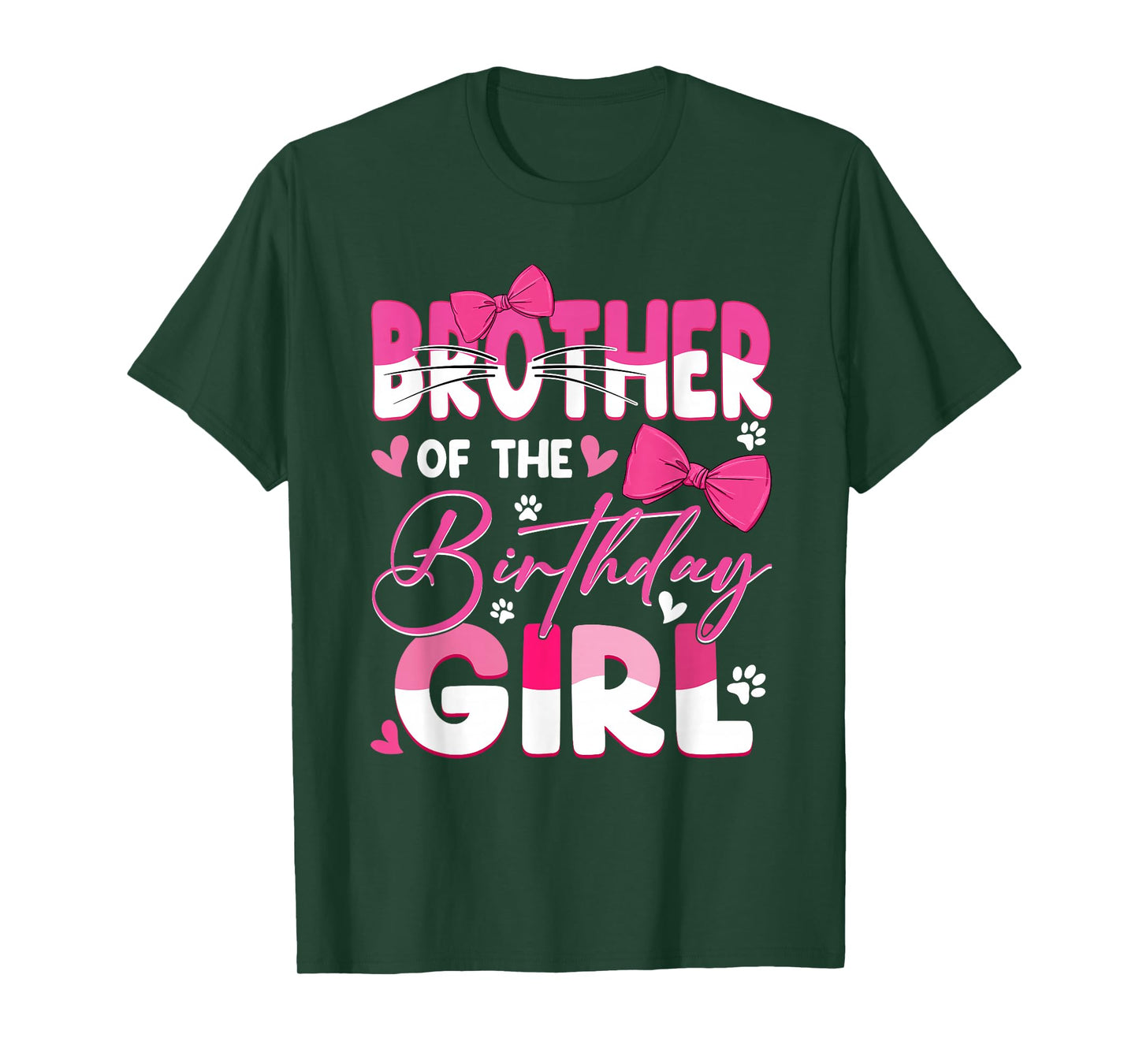 Brother Of The Birthday Girl Cat Kitty Family Matching T-Shirt