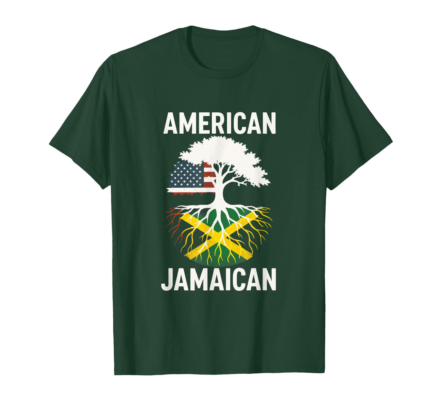 Usa Jamaica Flag Jamaican Roots American America T-Shirt