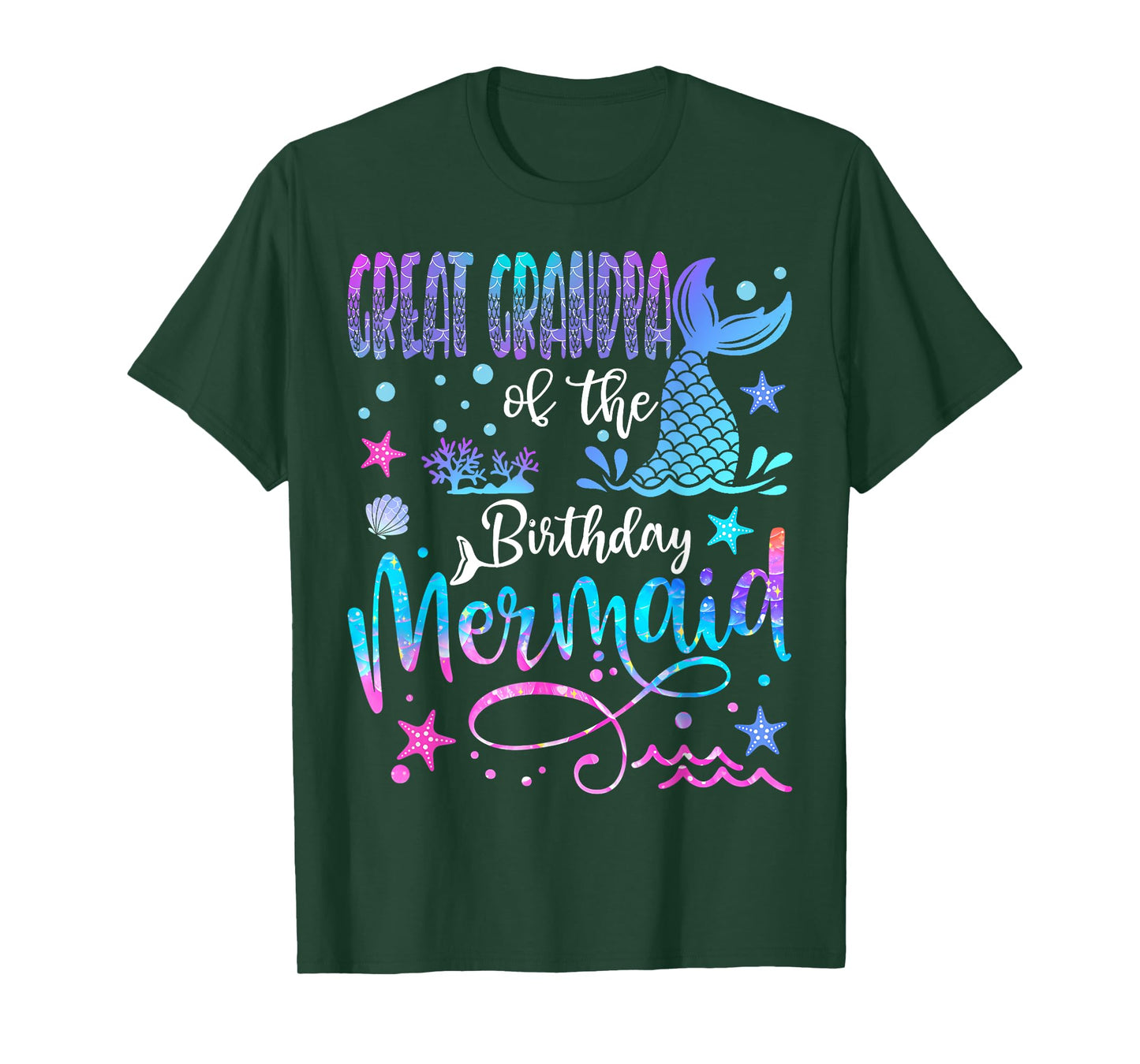 Great Grandpa of The Birthday Mermaid Matching Birthday Girl T-Shirt