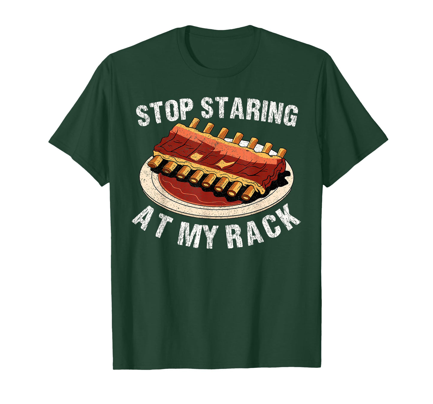 Stop Staring At My Rack Grilling Bbq Pit Meat Smoker Humor T-Shirt