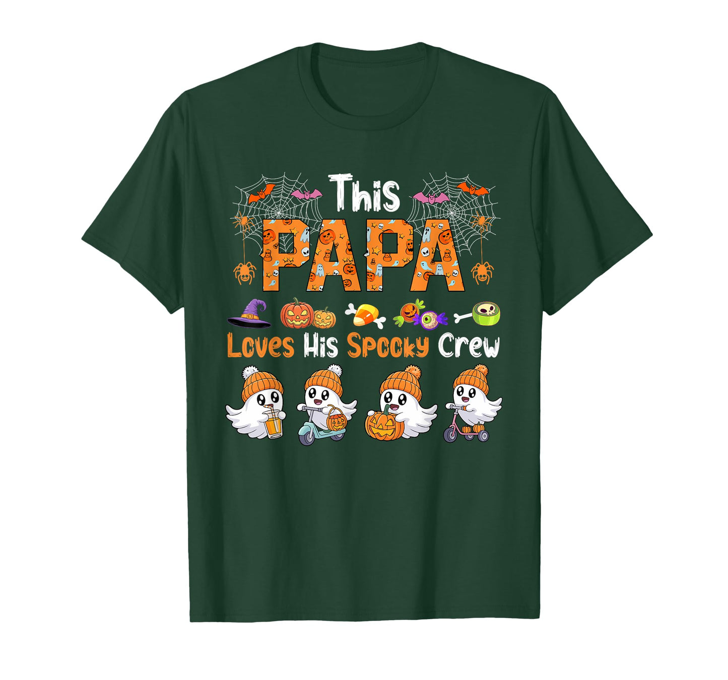 Papa Loves His Spooky Halloween Crew Group Funny Boos T-Shirt