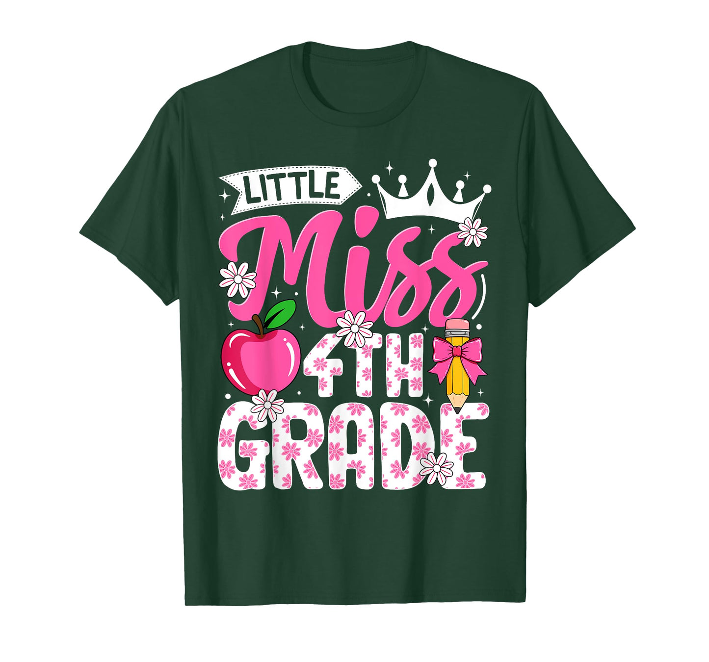 Cute Back To School 4th Grade Girls First Day Of 4th Grade T-Shirt