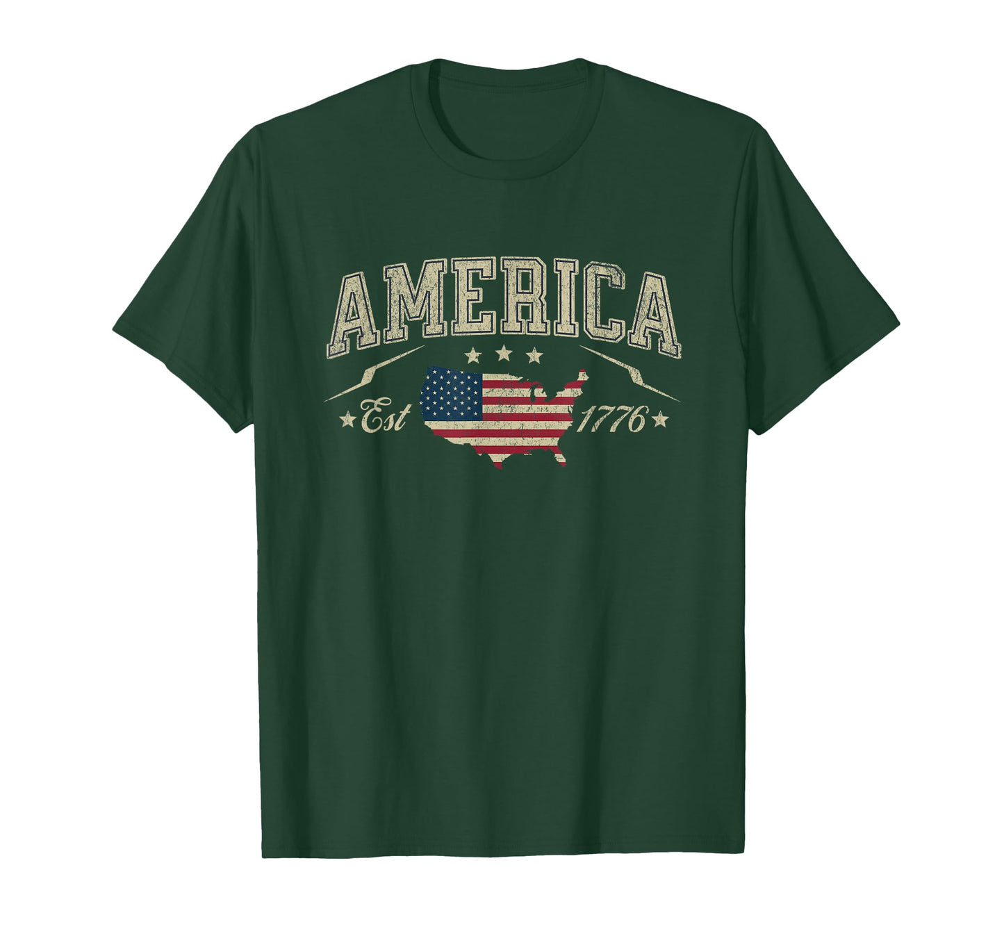 Patriotic American Flag USA Est 1776 4th of July America T-Shirt