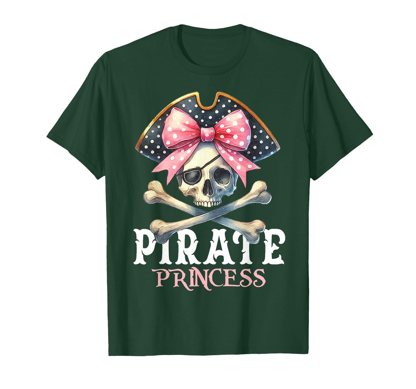 Funny Pirate Princess Coquette Bow Halloween Costume Girls T-Shirt