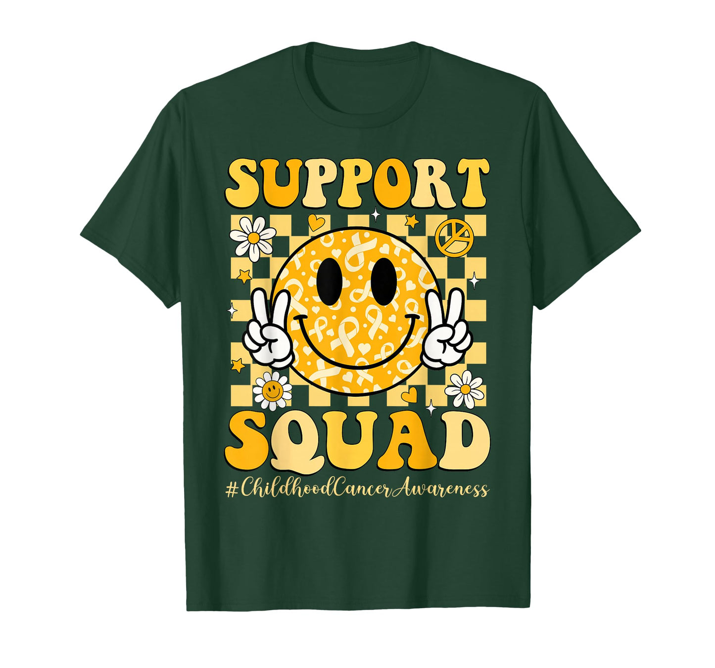 Childhood Cancer Awareness Support Squad Gold Ribbon Kids T-Shirt