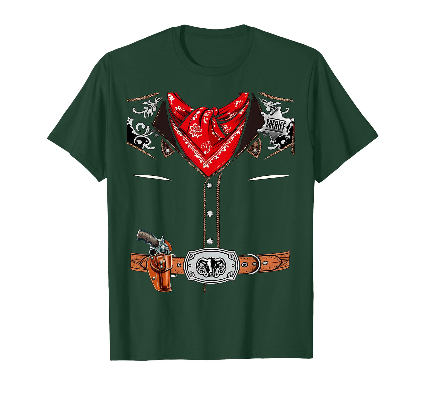 Western Sheriff Cowboy Vest Halloween Costume T-Shirt