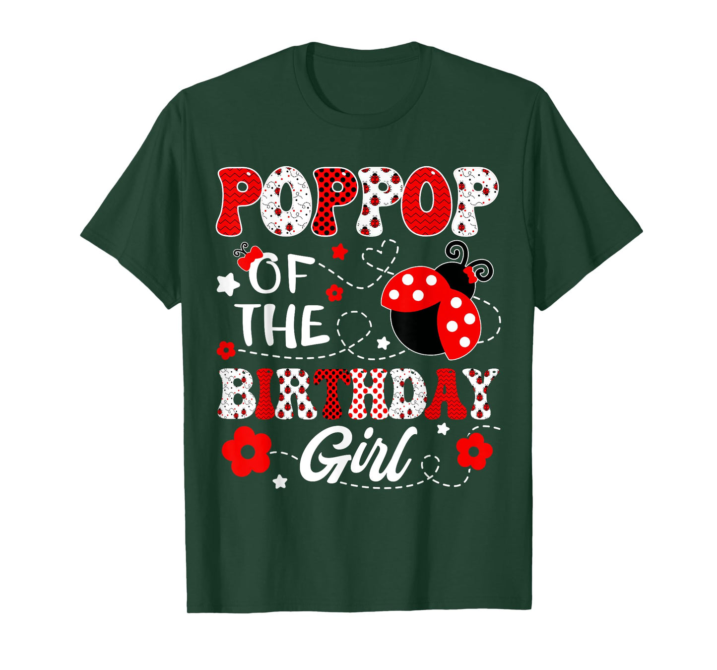 PopPop Of The Birthday Girl Lady Bug Birthday Party T-Shirt
