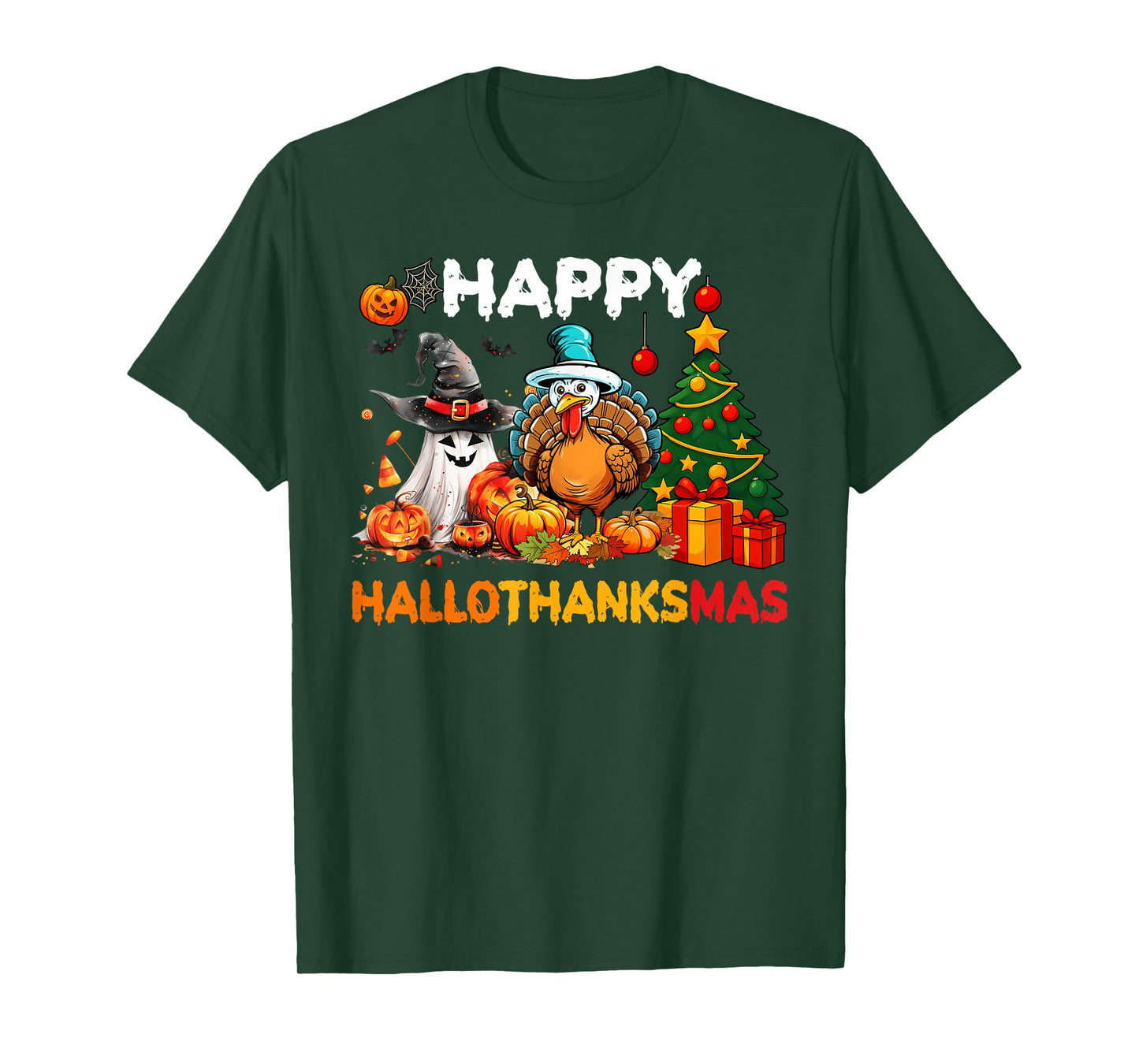 Happy Hallothanksmas Halloween Thanksmas Holiday Season T-Shirt