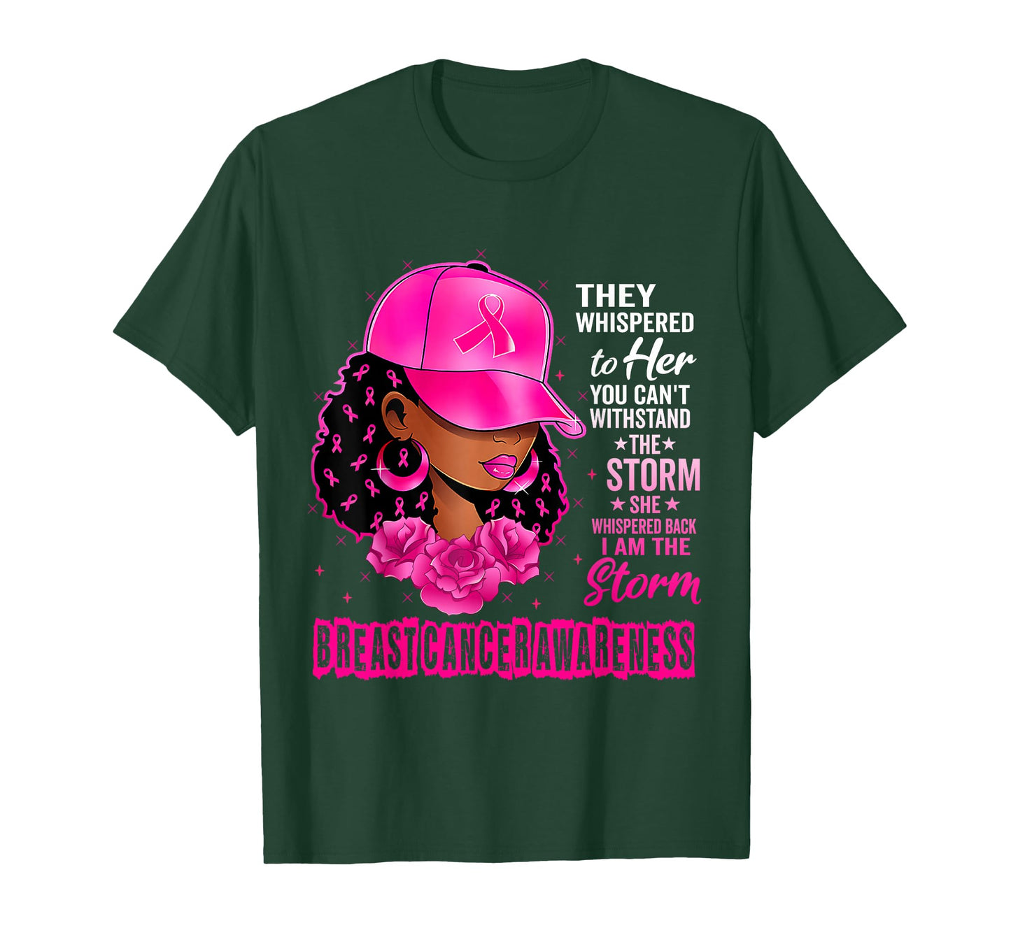 Black Women Breast Cancer Survivor Pink Ribbon I'm The Storm T-Shirt
