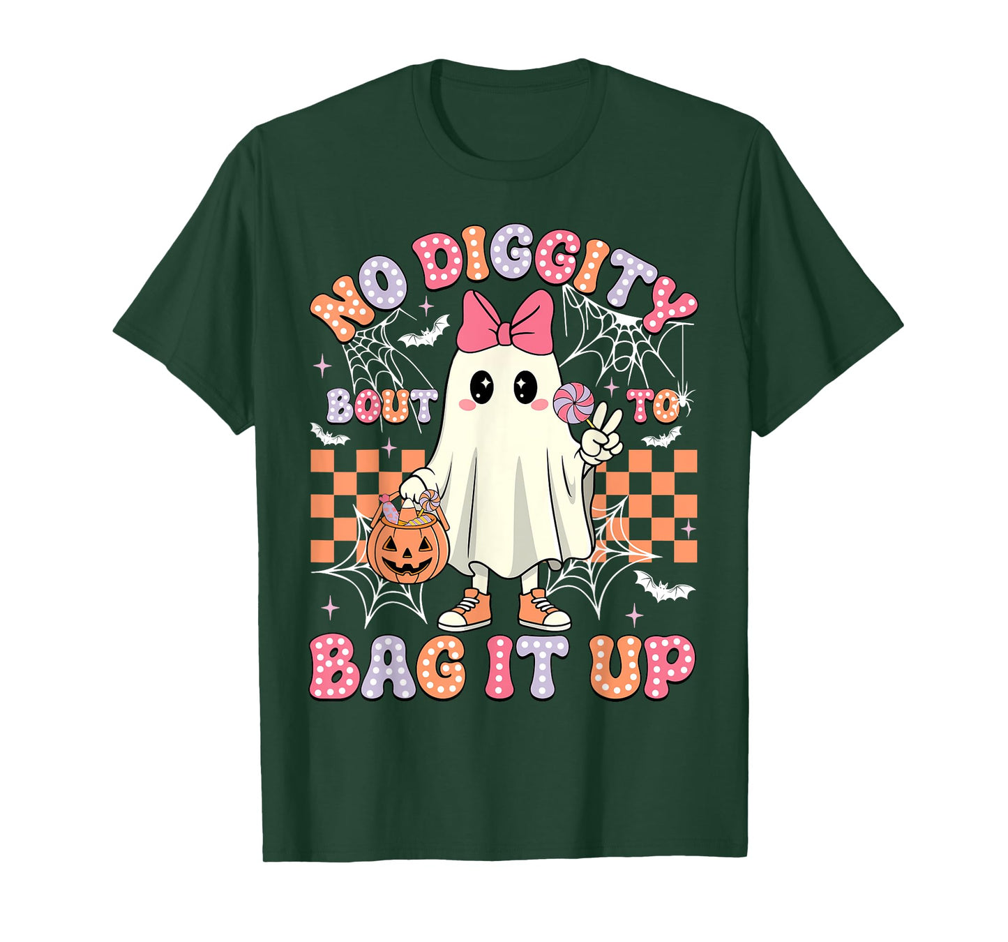 Halloween Ghost No Diggity Bout To Bag It Up Toddler Girl T-Shirt
