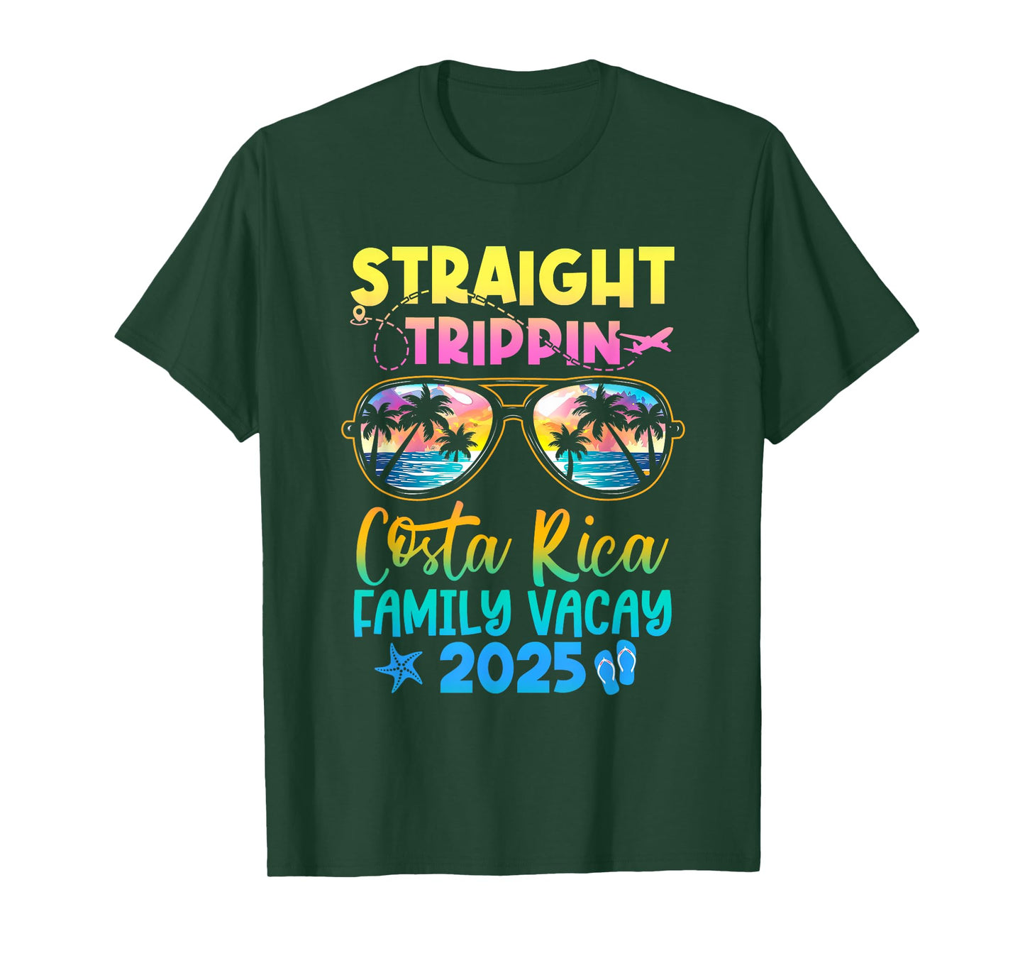 Costa Rica Family Vacay Vacation 2025 Straight Trippin T-Shirt
