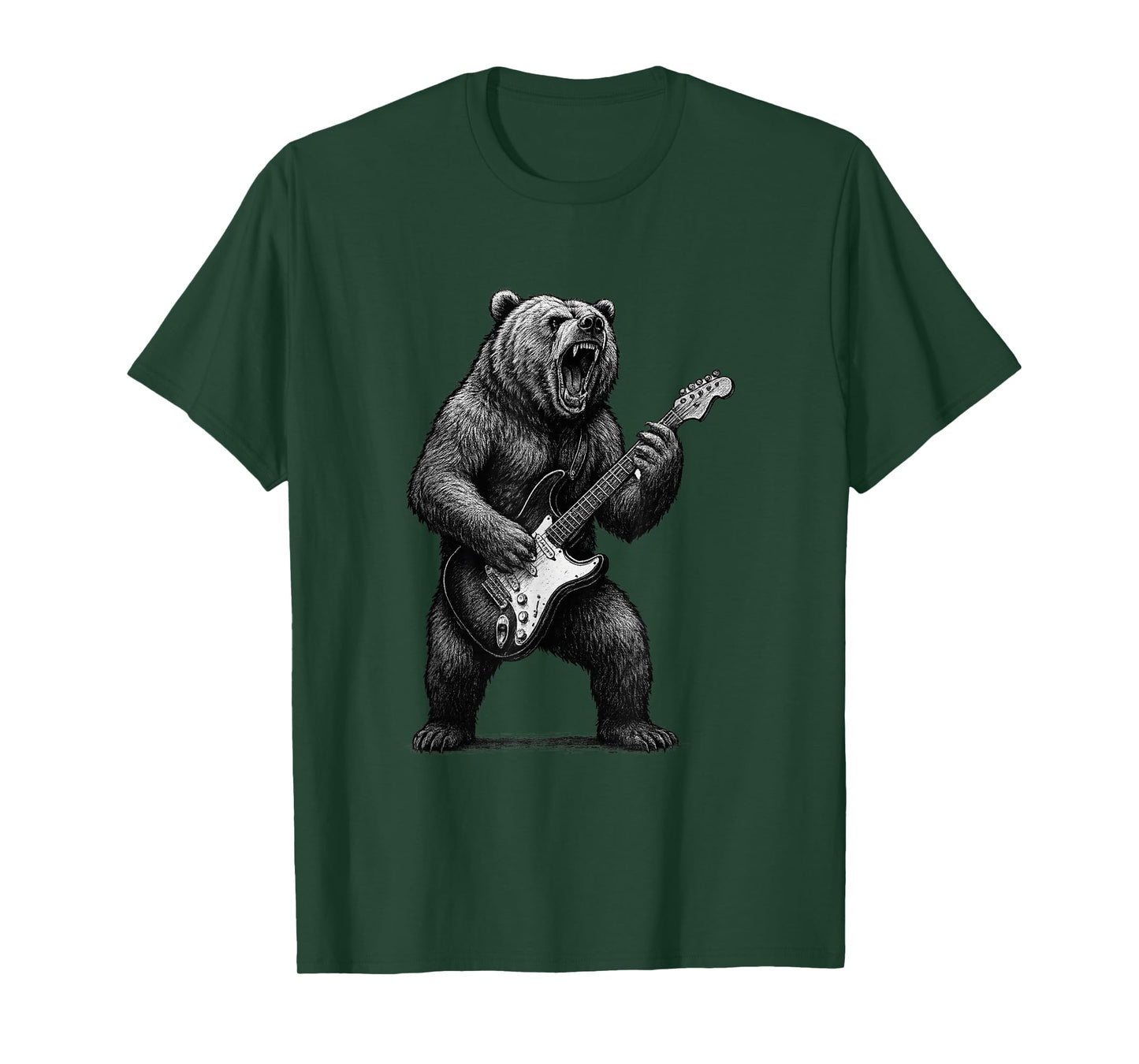 Grizzly Bear Playing Electric Guitar T-Shirt