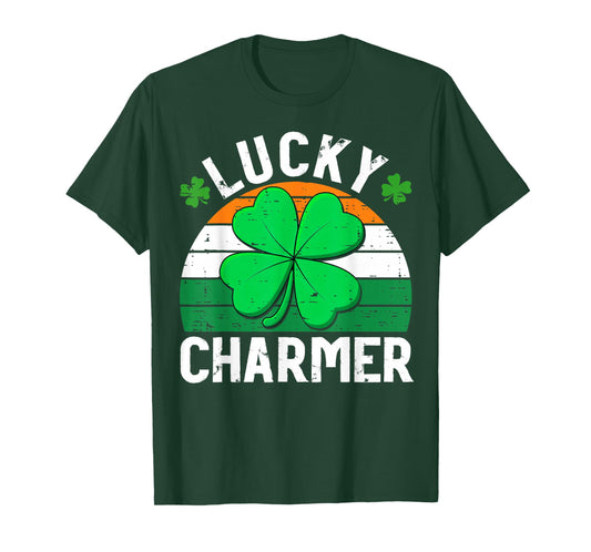 Lucky Charmer Shirts Boys Kids Girls Funny St Patricks Day T-Shirt