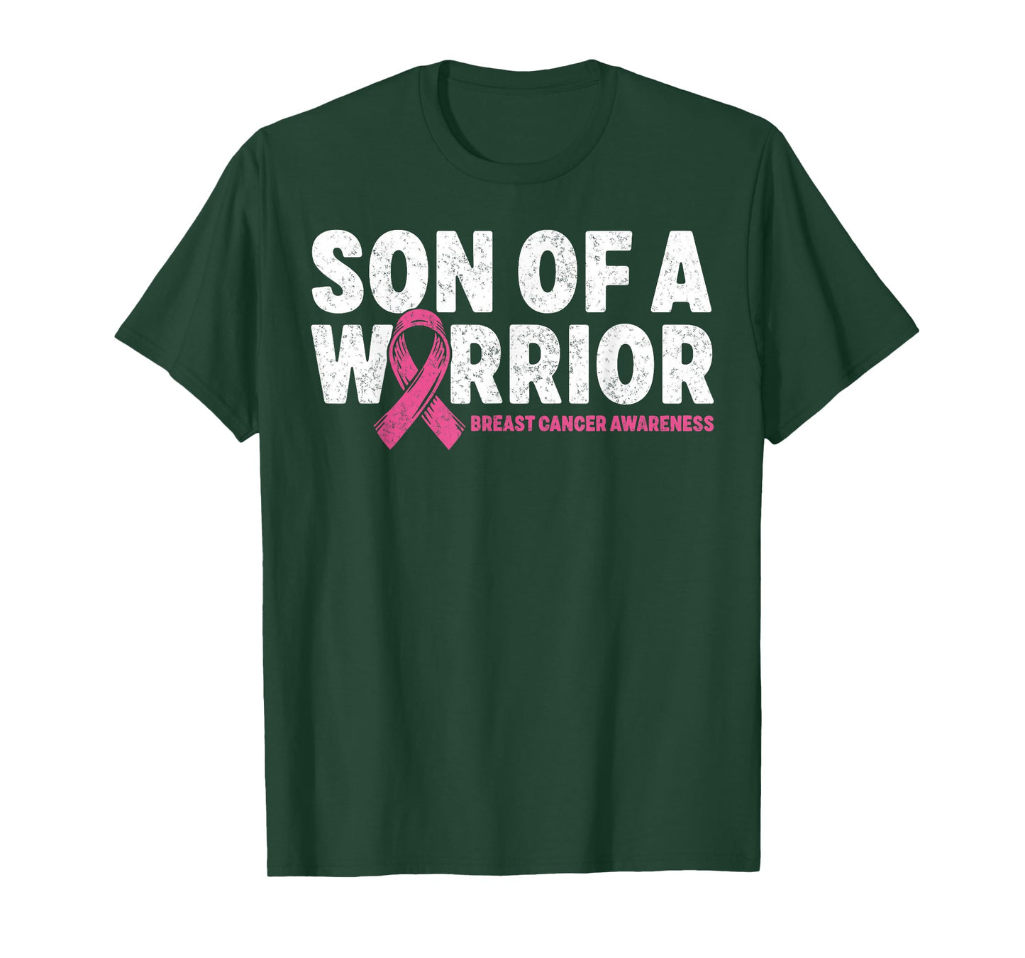 Son of a Warrior Breast Cancer Awareness Pink Ribbon Support T-Shirt