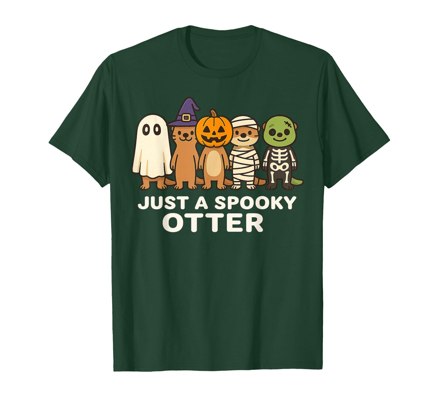 Just A Spooky Otter Halloween Costume Cartoon Design Gifts T-Shirt