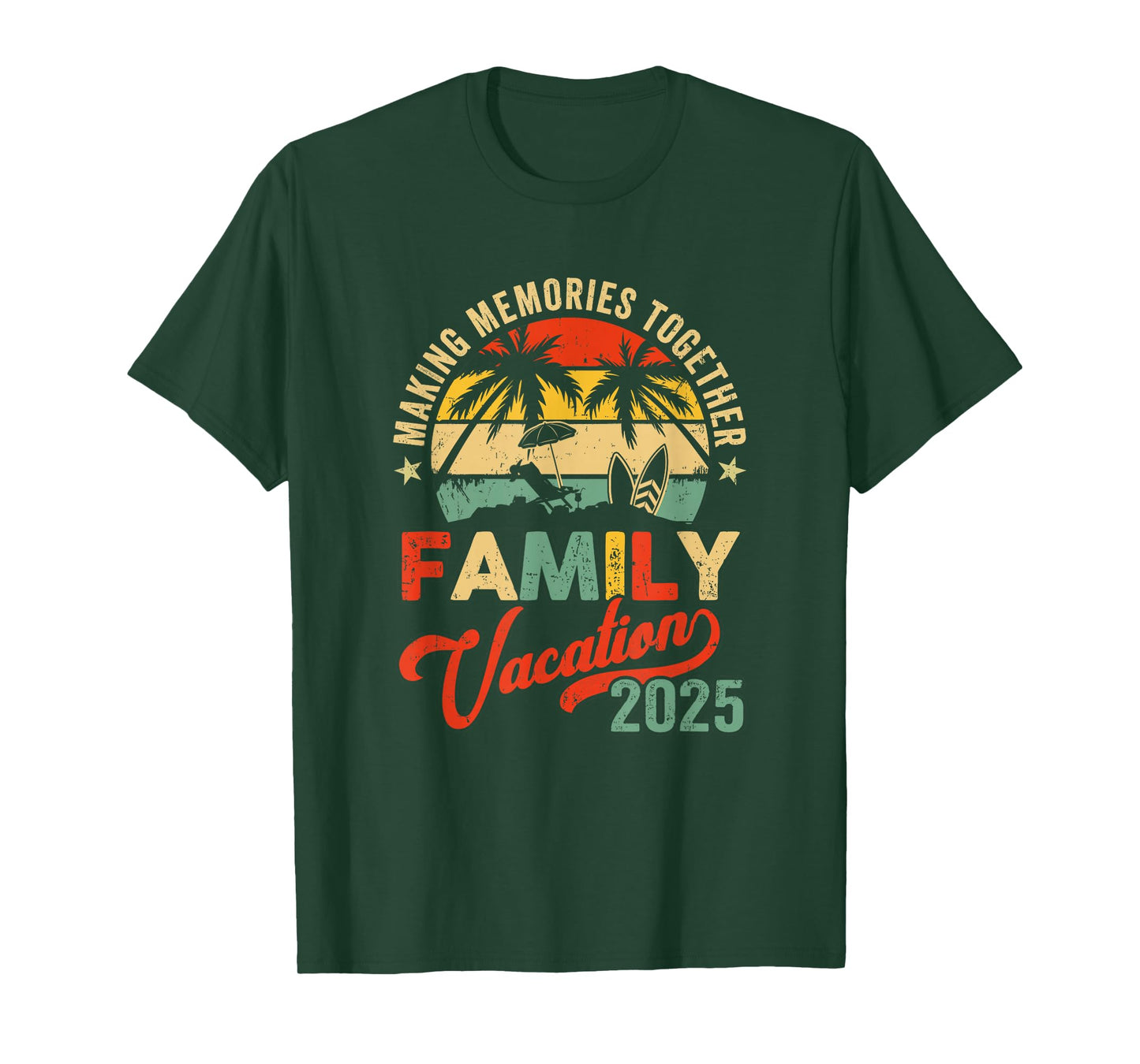 Vintage Family Trip Matching Summer Vacation Beach 2025 T-Shirt