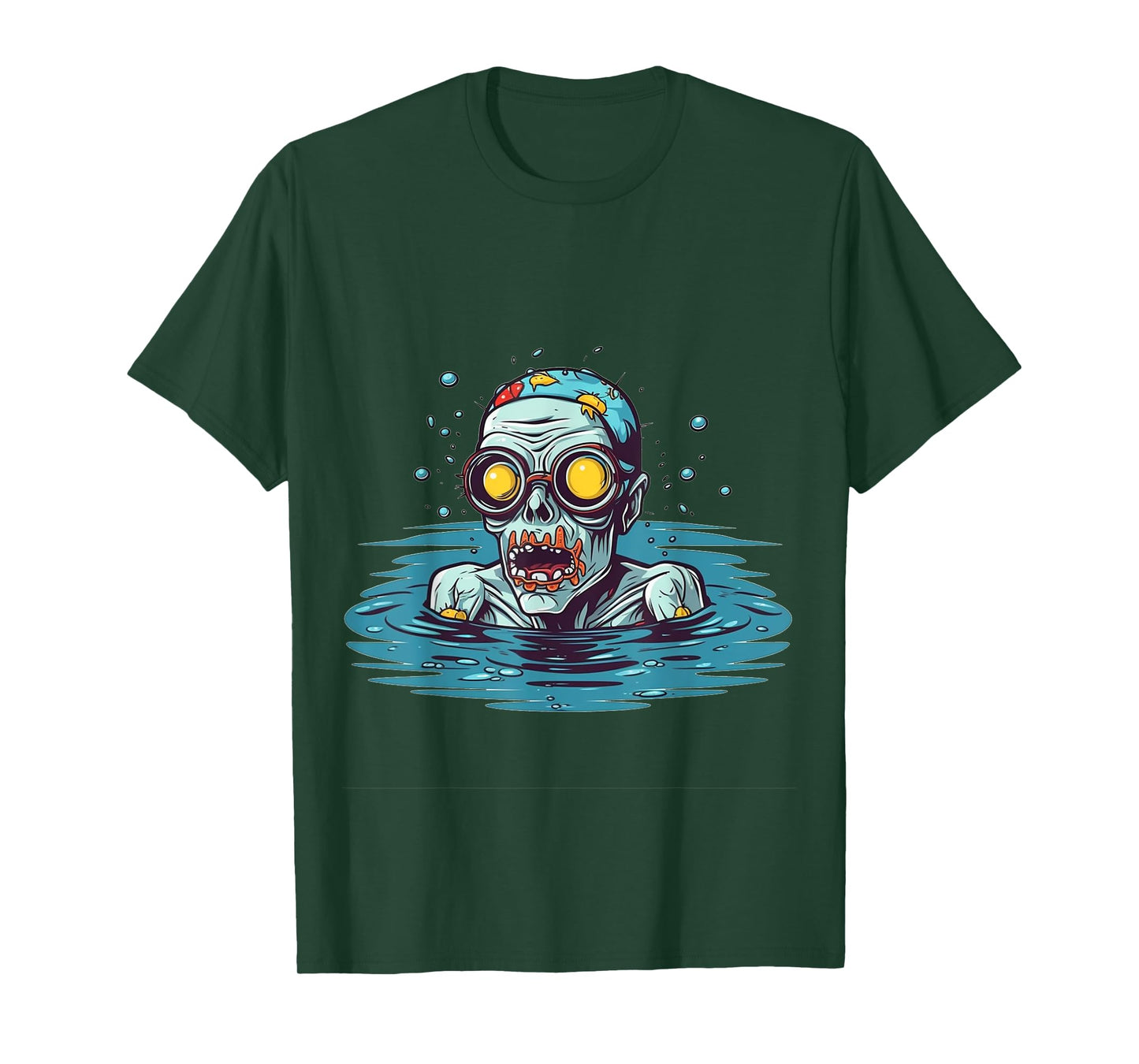 Zombie Swimmer Halloween Costume Swimming Men Women Kids T-Shirt