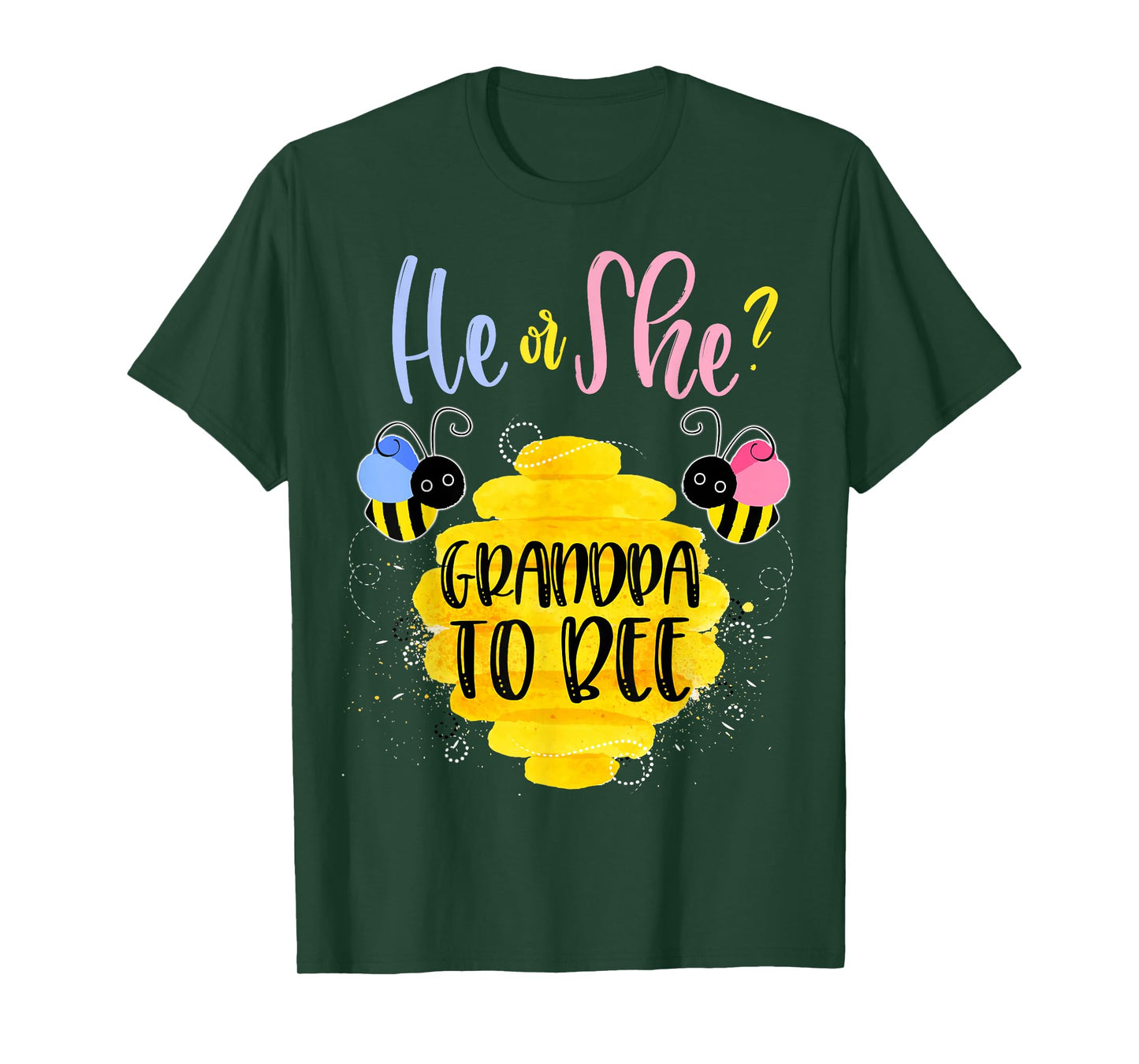Gender Reveal What Will It Bee Shirt He or She Grandpa Tee T-Shirt