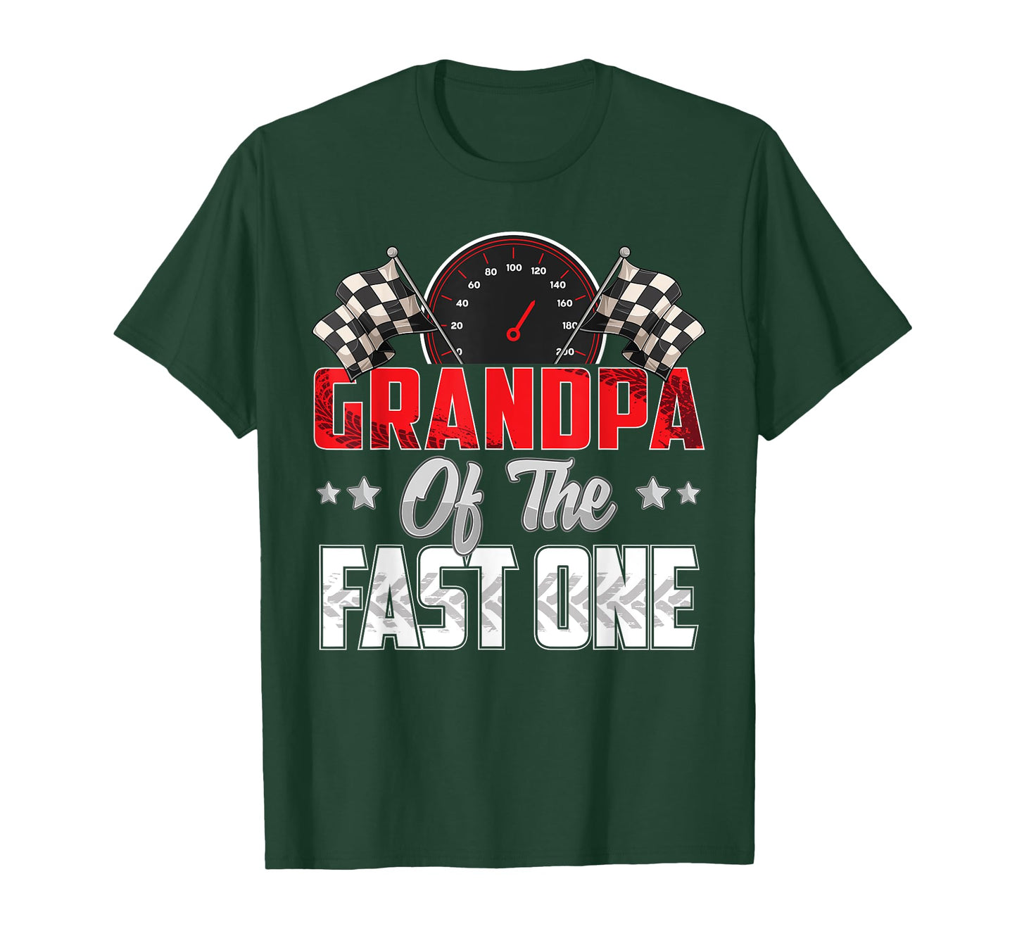 1 year old racing car fast one birthday 1st Family Grandpa T-Shirt