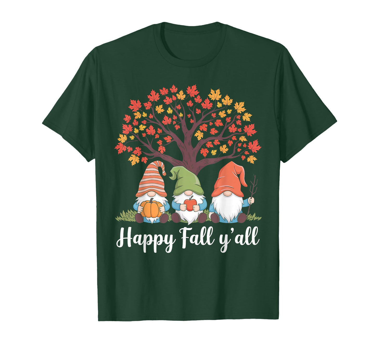 Happy Fall Y'all Gnome Pumpkin Season Autumn Thanksgiving T-Shirt