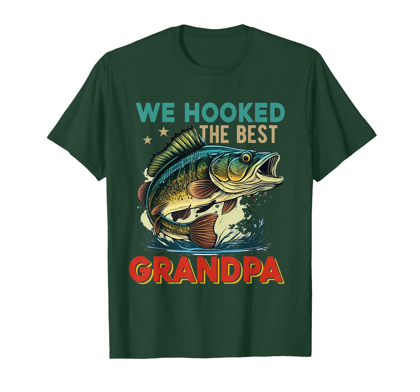 Vintage Retro We Hooked The Best Grandpa Father's Day Fisher T-Shirt