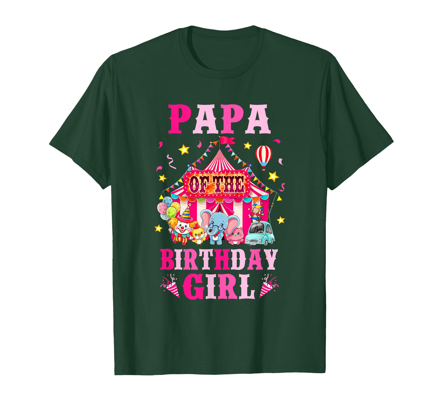 Papa Of The Birthday Girl Circus Carnival Family Party T-Shirt