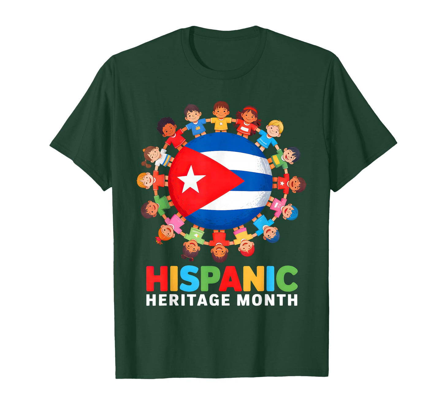 Cuban Flag Hispanic Heritage Month Cuba Boy Girl Kids T-Shirt