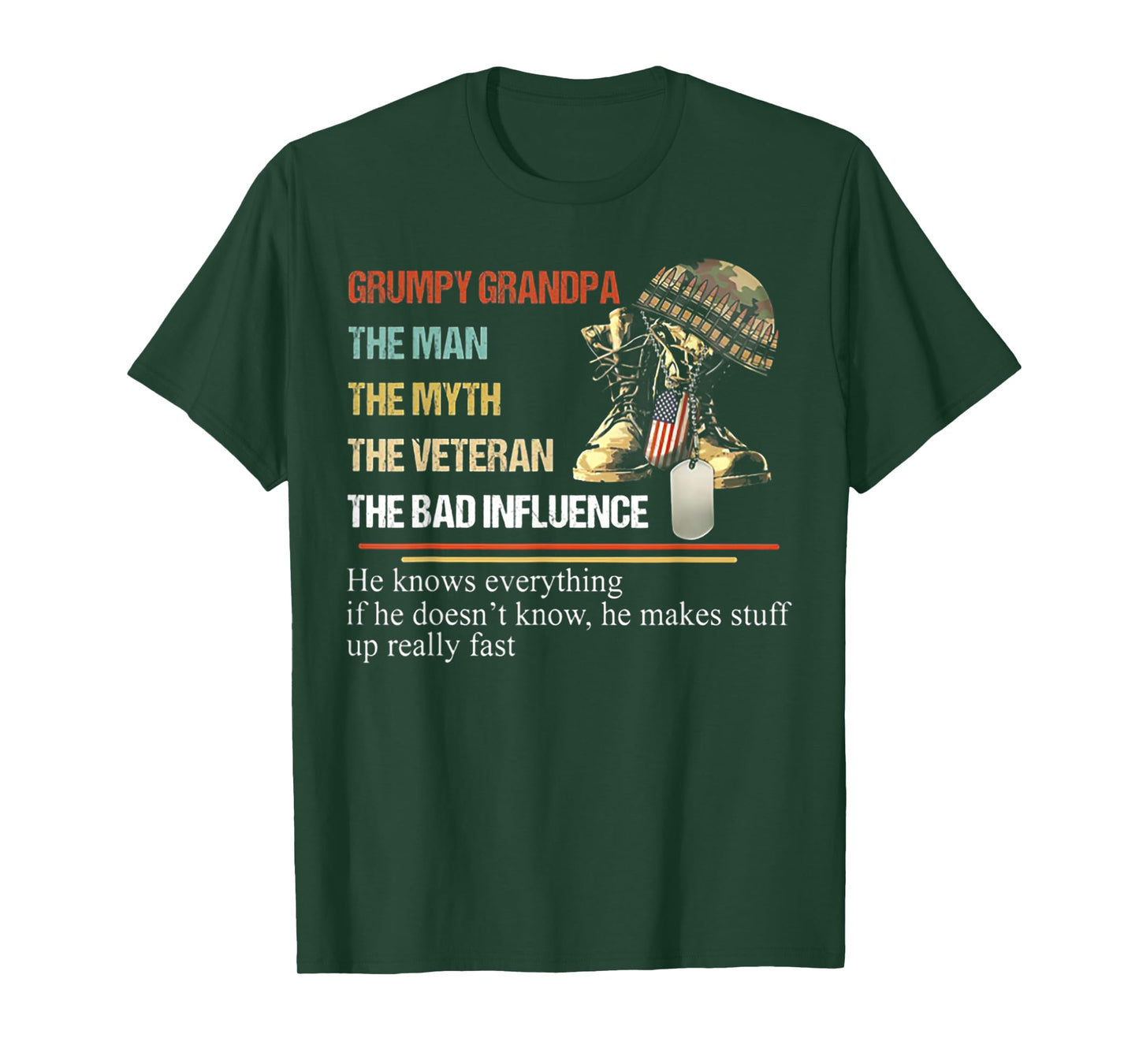 Grumpy Grandpa The Man The Myth The Veteran T-Shirt