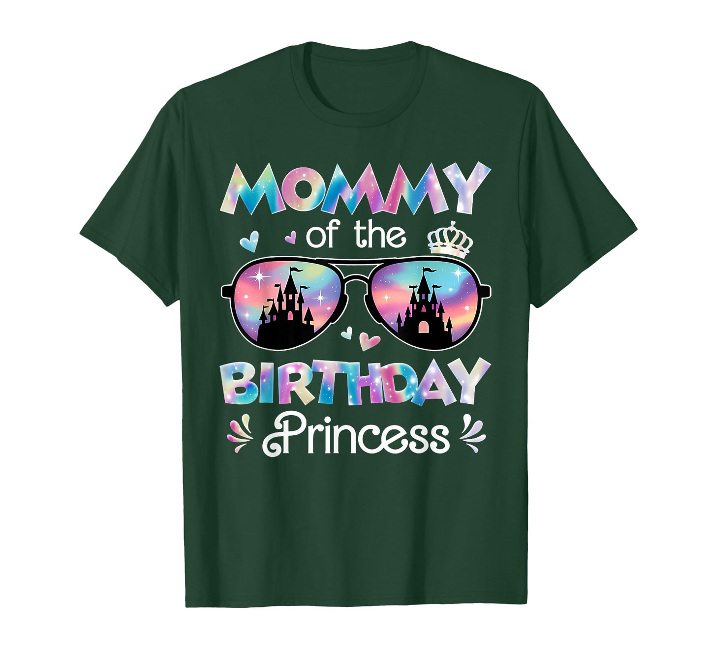 Mommy Of The Birthday Princess Pastel Castle Sunglasses T-Shirt