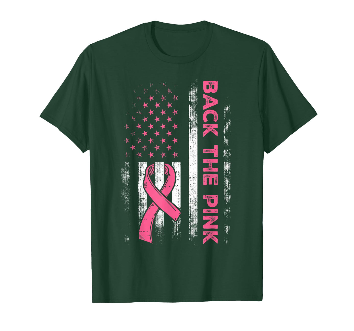Back The Pink Us Flag Breast Cancer Awareness Women Men Kids T-Shirt