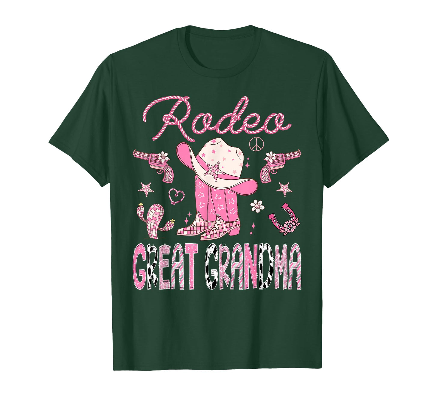 Rodeo Great Grandma 1St Birthday Pink Boots Disco Cowgirl T-Shirt