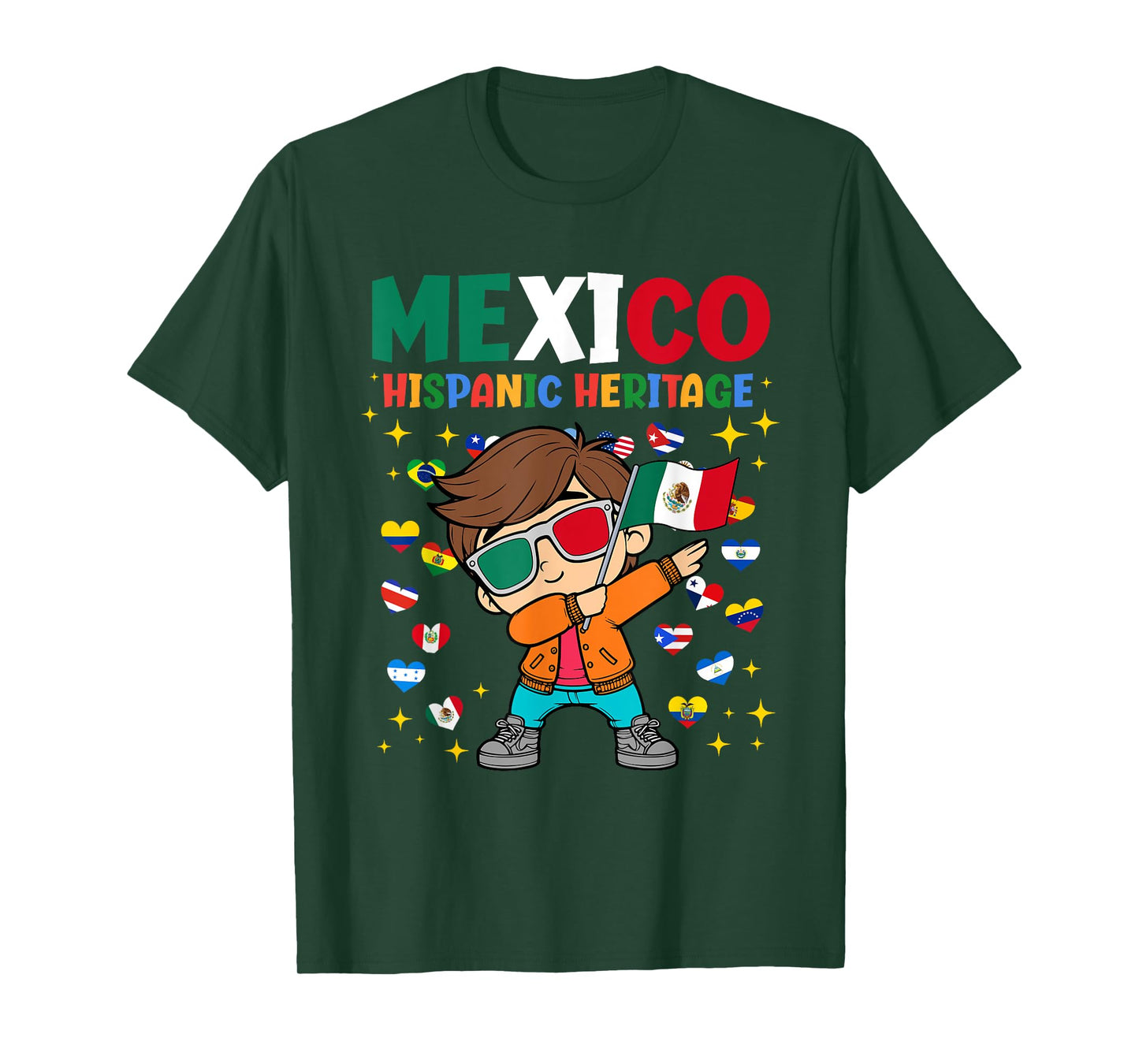 Hispanic Heritage Mexican Flag Proud Mexico Boys Kids T-Shirt