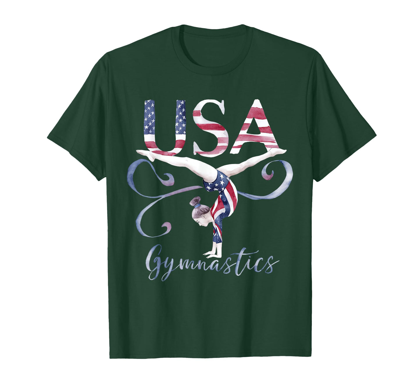 Gymnastics Patriotic USA Gymnast American Pride Women Girls T-Shirt