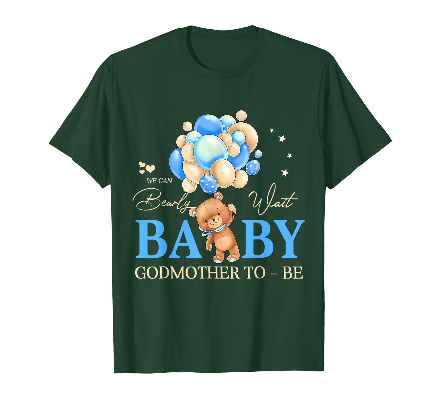 Godmother We Can Bearly Wait Baby Shower Family Matching T-Shirt
