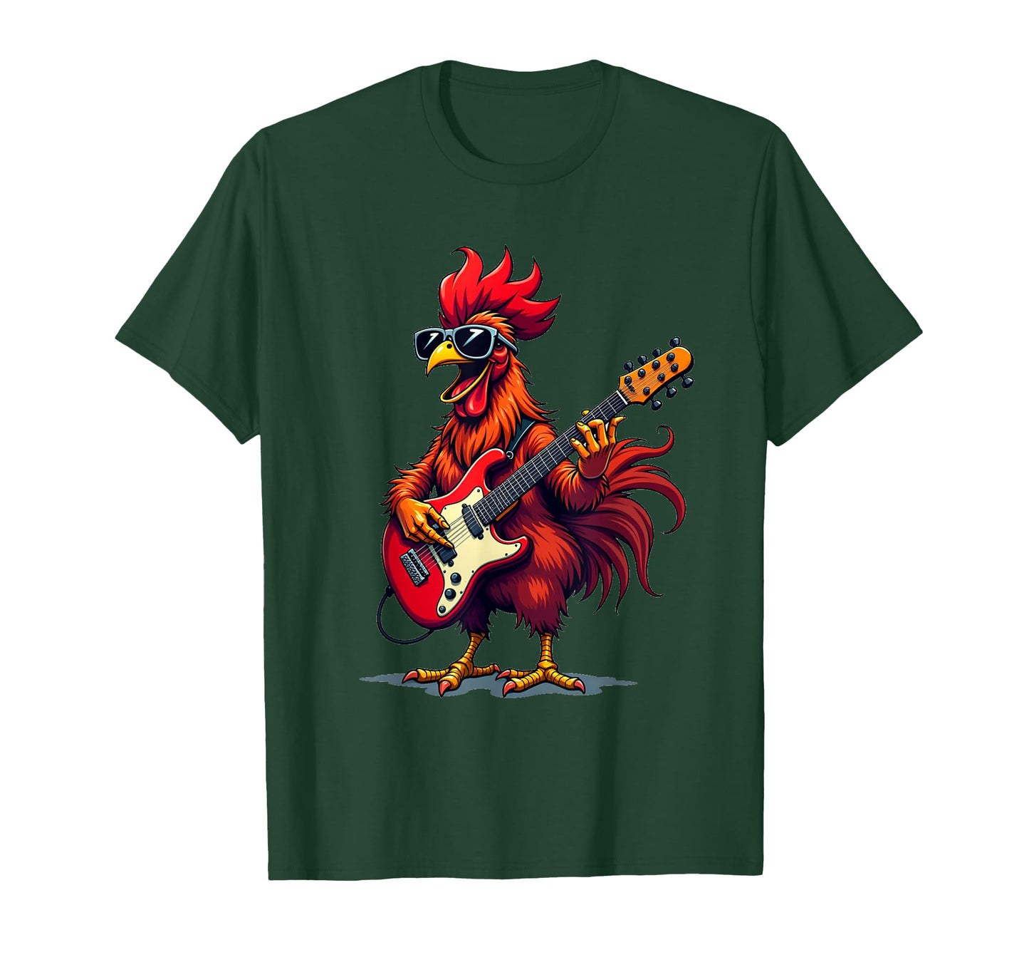 Funny graphic design Rooster rock band guitar T-Shirt