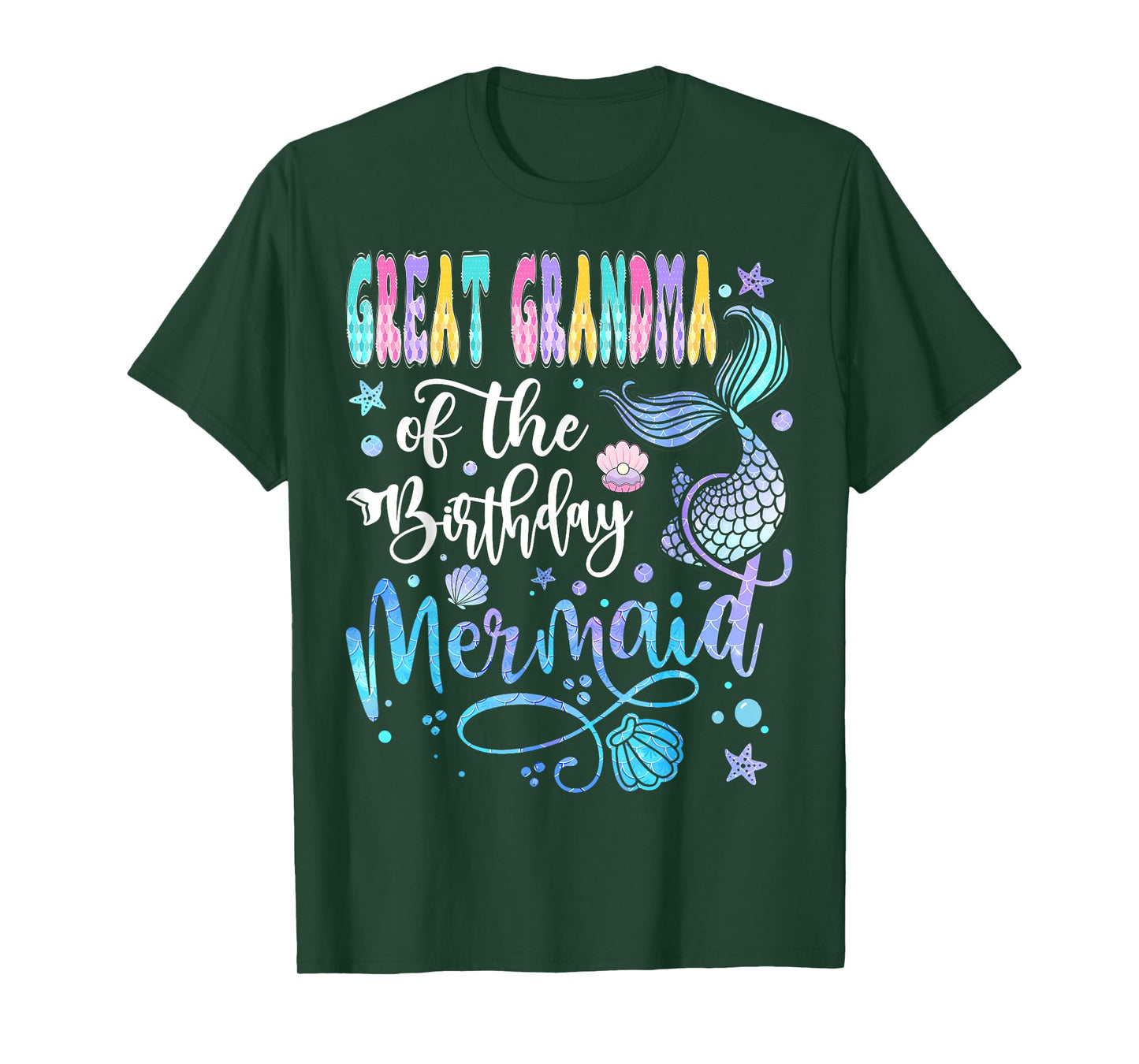 Great Grandma Of The Birthday Mermaid Bday Girl Party T-Shirt